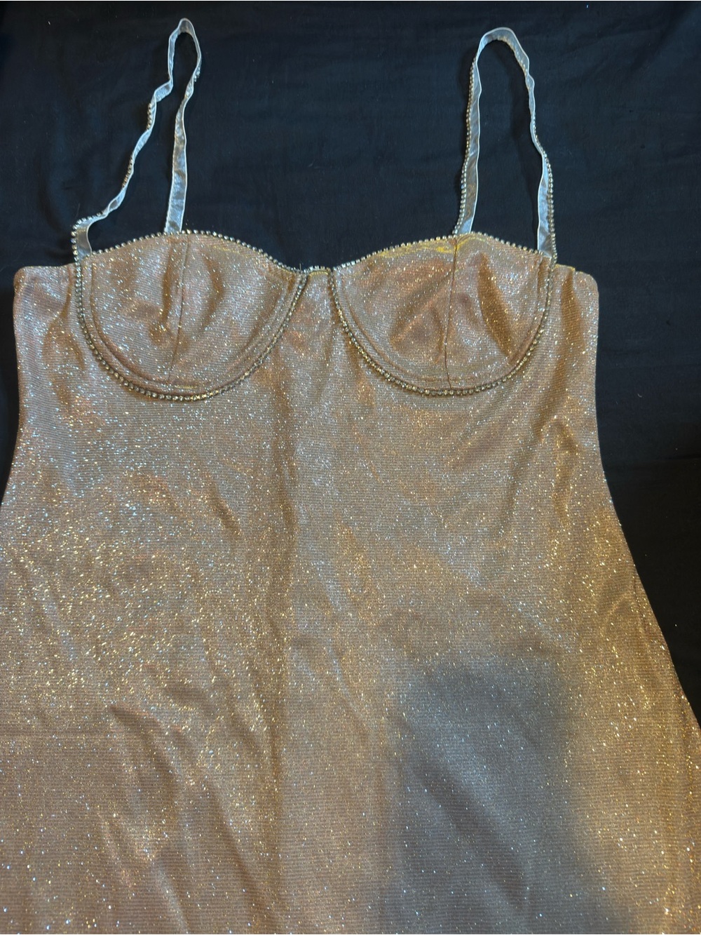 Sparkly Gold Mini Dress - Picture 3 of 5